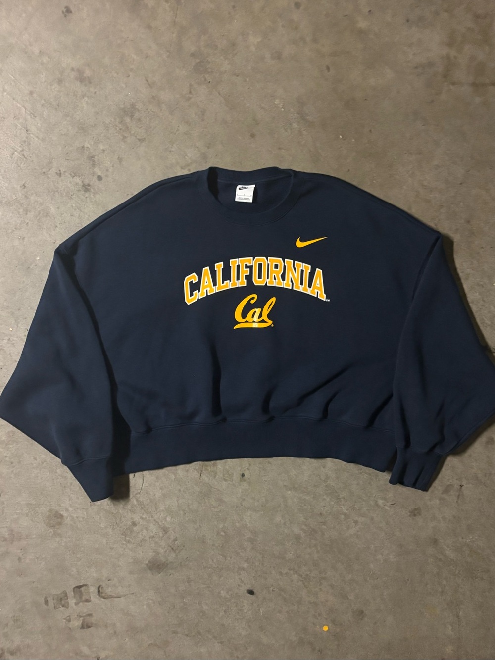 Nike Navy Crewneck Sweatshirt with Yellow California Graphic